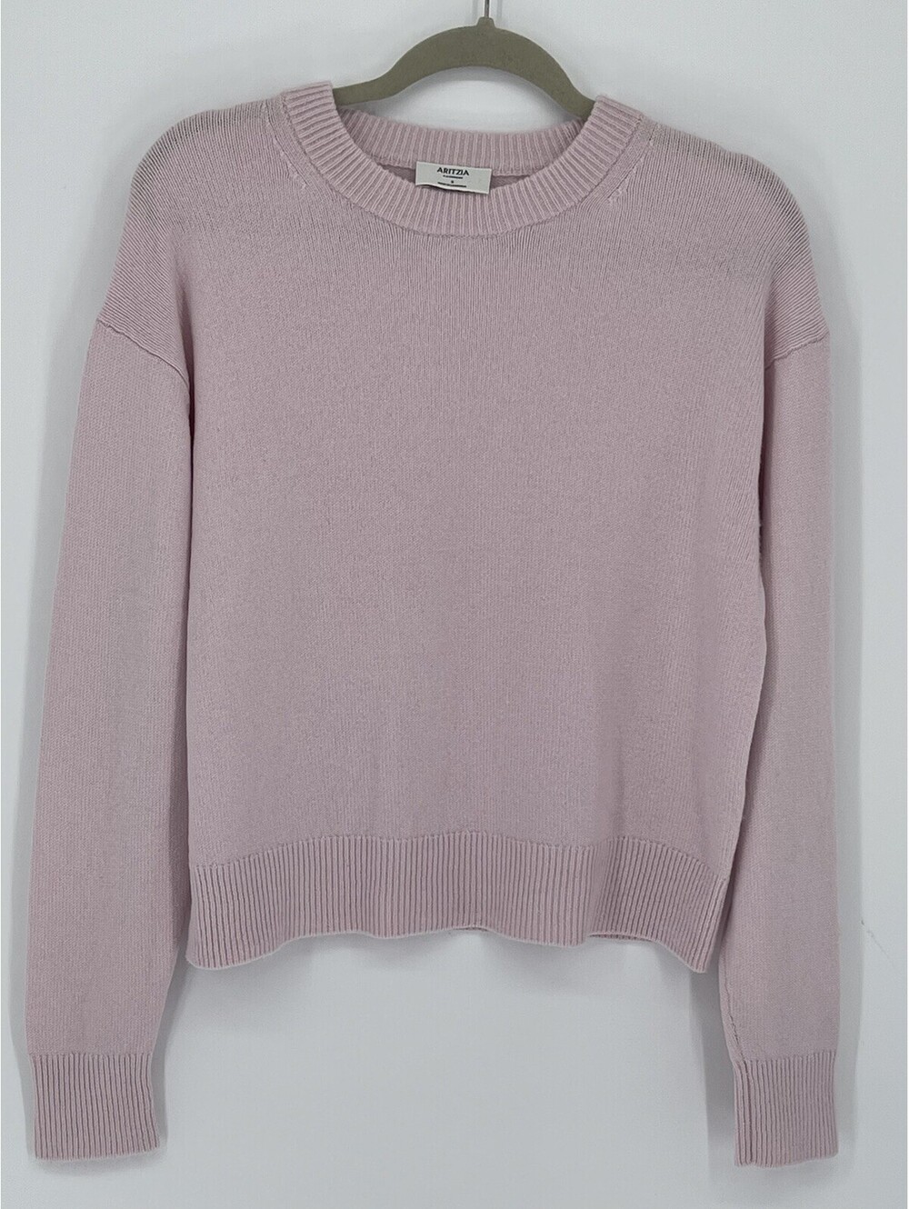 Aritzia 100% Cashmere Crewneck Sweater Pink Size S Quiet Luxury